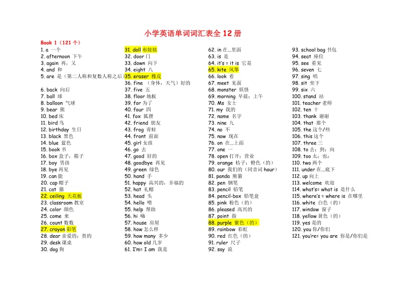 小学英语单词表全12册.doc_第1页