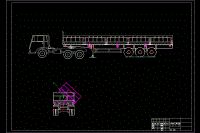 側(cè)翻自卸車-自卸半掛車cad裝配圖圖紙【QX系列】