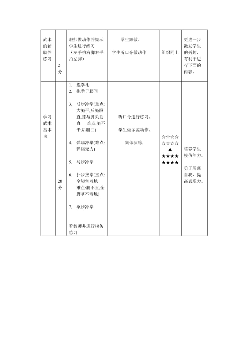 武术基本功教学教案.doc_第2页