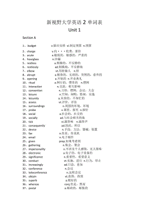 新視野大學(xué)英語2單詞表.doc