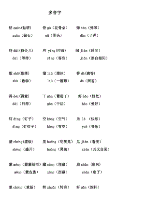 多音字、同音字、形近字練習(xí).doc