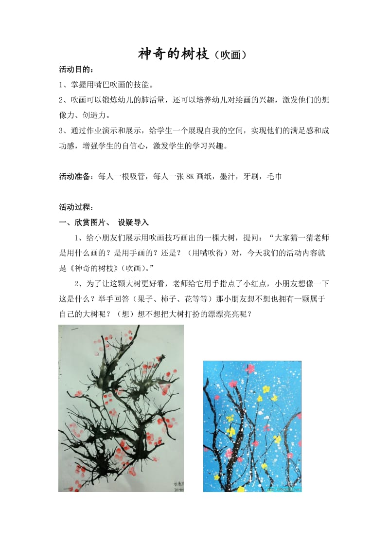 神奇的树枝(吹画)教案.doc_第1页