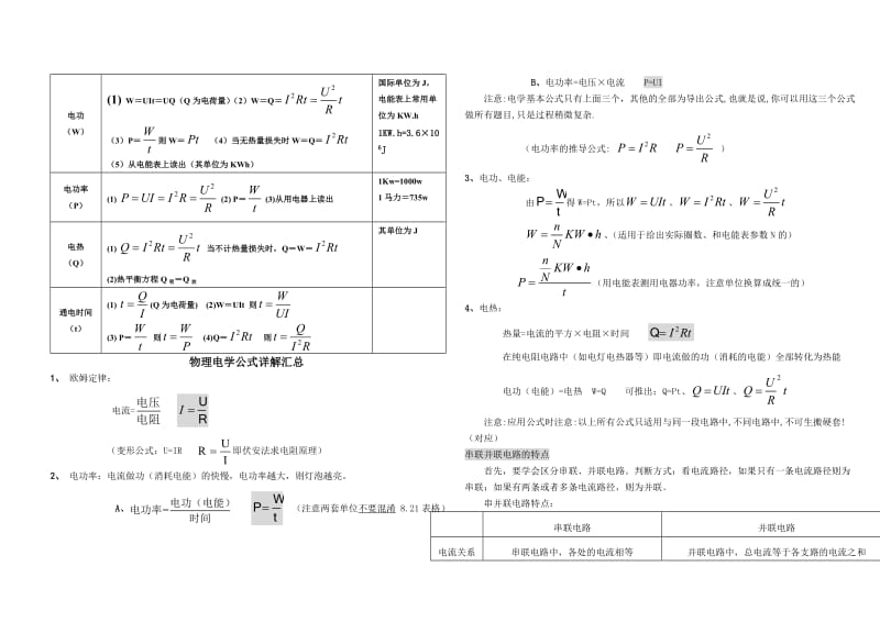 初中物理电学公式总结及详解.doc_第2页