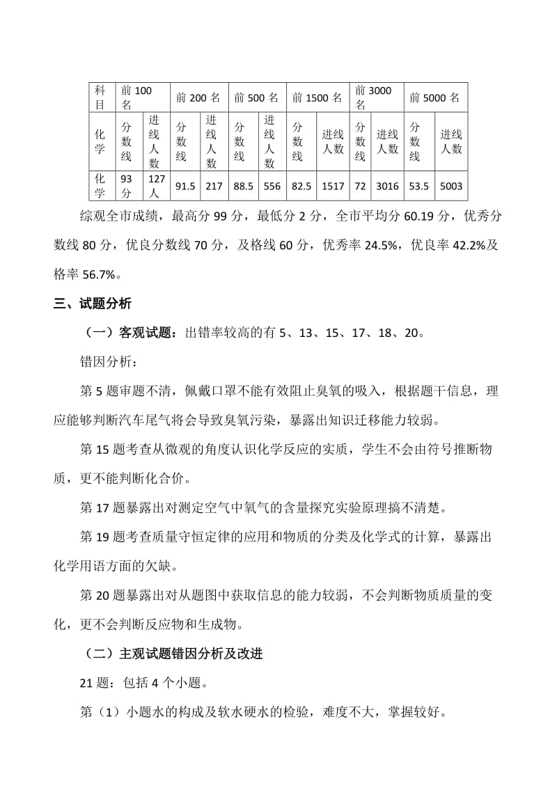 初中化学学科试卷分析.doc_第2页