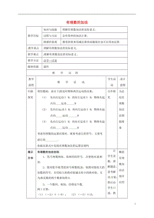 福建地區(qū)七年級數(shù)學(xué)上冊1.3《有理數(shù)的加減法》教案（打包4套）新人教版.zip