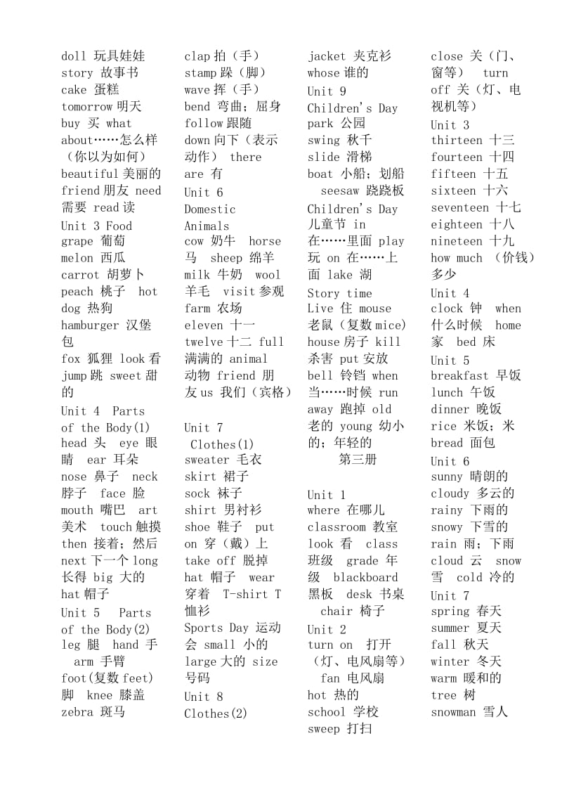 福建版小学英语全套教材单词表.doc_第2页