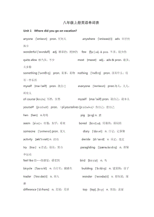八上英語單詞表.doc
