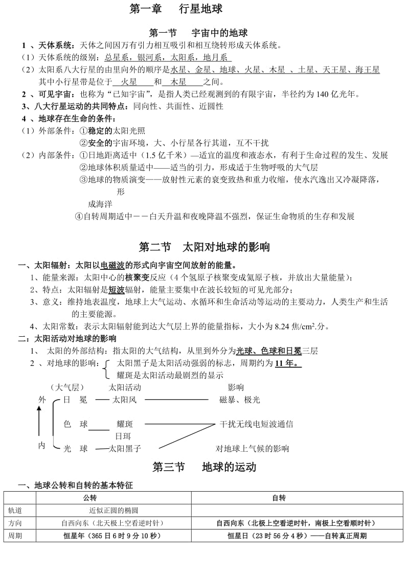 地理必修一期末复习提纲最终版.doc_第1页