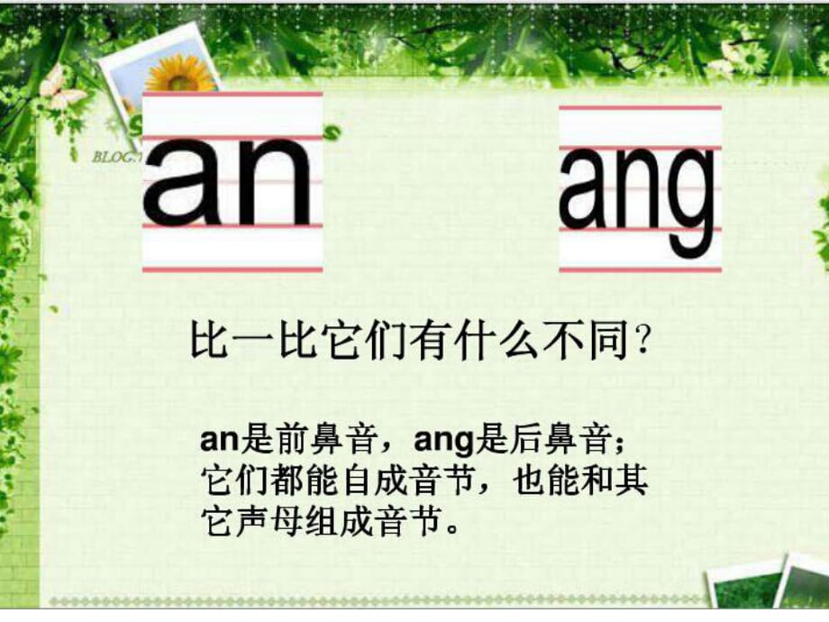 后鼻韵母ang的教学图片图片