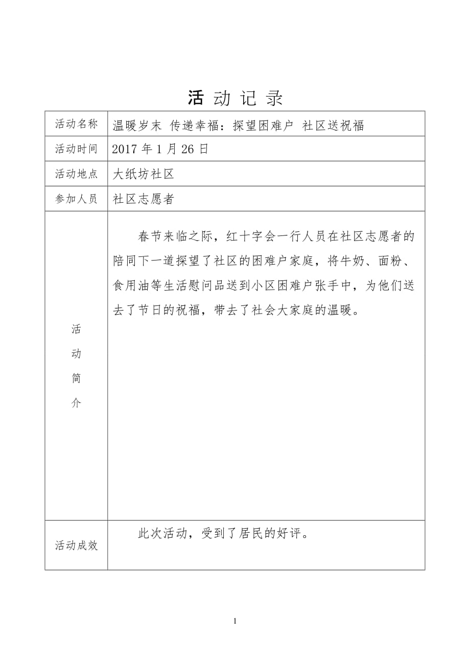 社区各类活动记录.doc_第1页