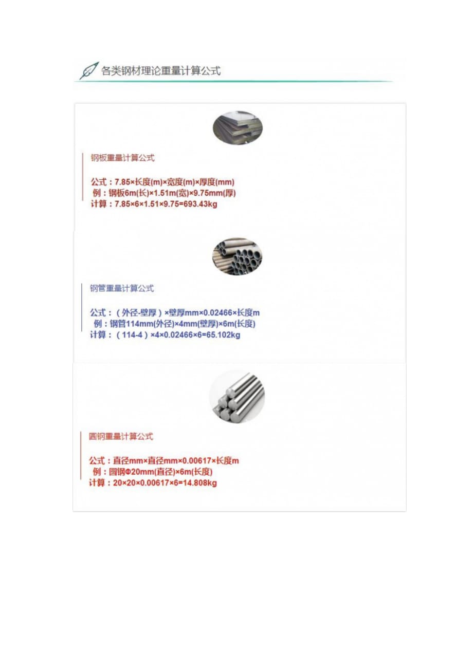 各类钢管计算重量公式.docx_第1页