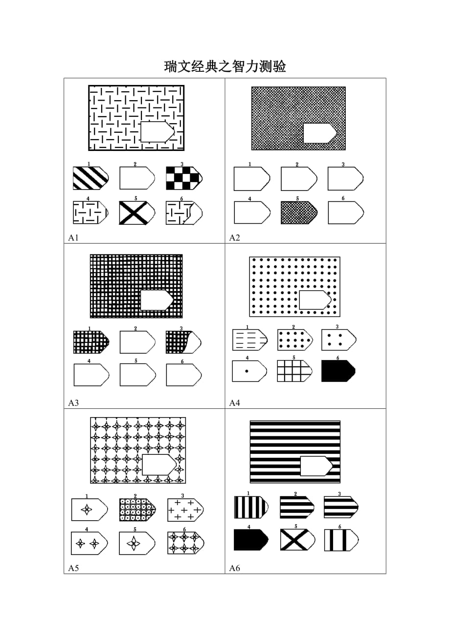 瑞文智力测验及答案经典版.doc_第1页