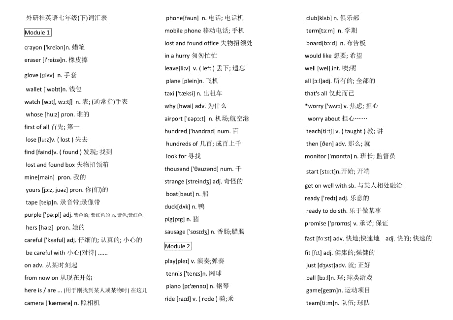 外研版英語七年級(jí)下冊(cè).docx_第1頁