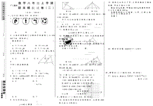 初二《期末模擬考試題》八年級(jí)上冊(cè)數(shù)學(xué)模擬試卷測(cè)試題2人教RJ