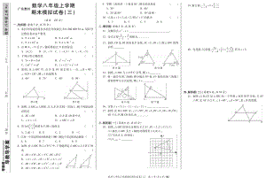 RJ初中《期末模擬測試卷》八年級上冊數(shù)學(xué)模擬考試3試題人教版