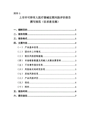 醫(yī)療器械定期風(fēng)險評價報告模板