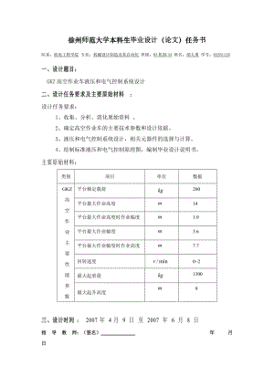 高空作業(yè)車(chē)液壓和電氣控制系統(tǒng)設(shè)計(jì)【含圖紙】