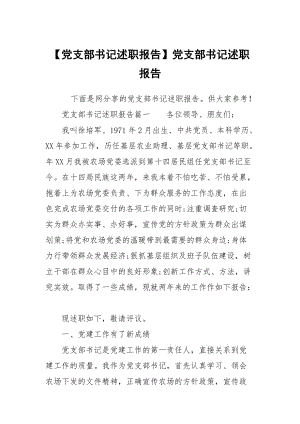 【黨支部書(shū)記述職報(bào)告】黨支部書(shū)記述職報(bào)告