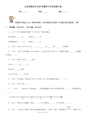 山東省臨沂市2020年數(shù)學(xué)小升初試卷B卷