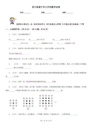 四川省遂宁市小升初数学试卷