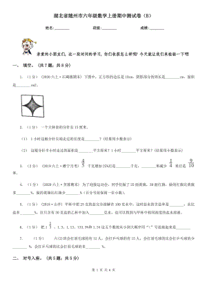 湖北省随州市六年级数学上册期中测试卷（B）
