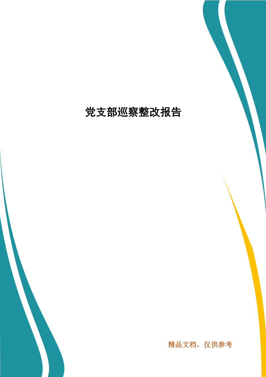 黨支部巡察整改報告_第1頁