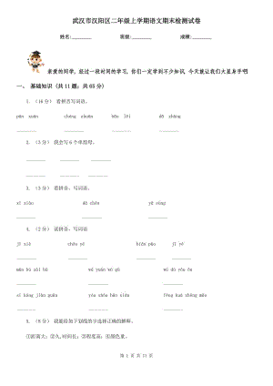 武漢市漢陽(yáng)區(qū)二年級(jí)上學(xué)期語(yǔ)文期末檢測(cè)試卷