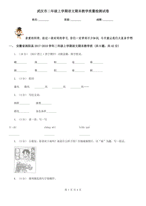 武漢市二年級上學(xué)期語文期末教學(xué)質(zhì)量檢測試卷