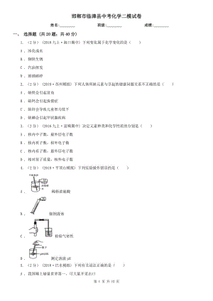 邯鄲市臨漳縣中考化學(xué)二模試卷