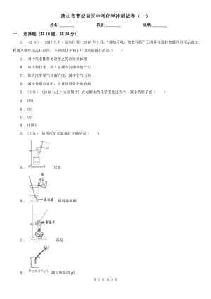 唐山市曹妃甸區(qū)中考化學(xué)沖刺試卷（一）