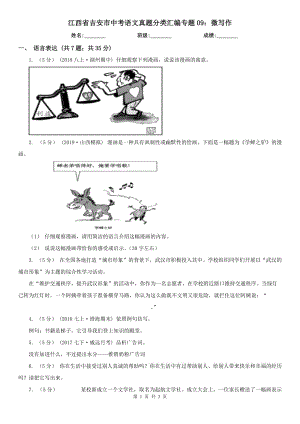 江西省吉安市中考语文真题分类汇编专题09：微写作