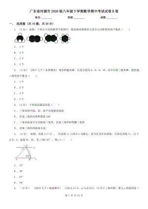 广东省河源市2020版八年级下学期数学期中考试试卷B卷