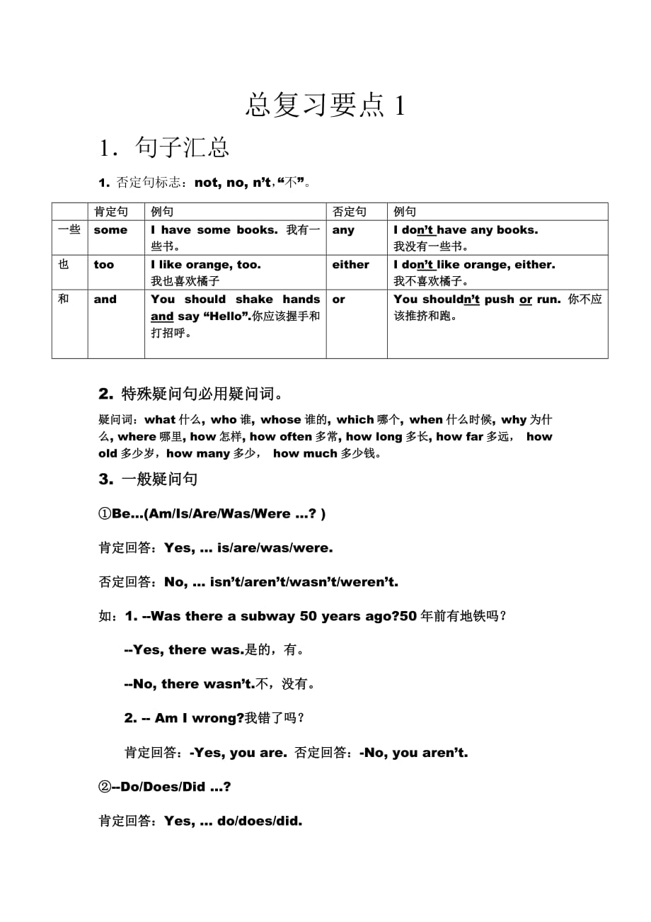 牛津上海版(深圳)英語六年級總復習知識點總結_第1頁