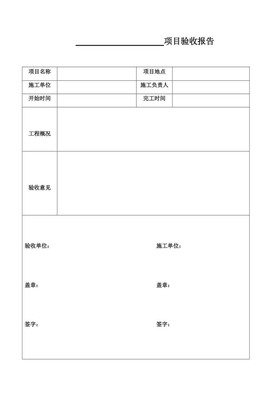 项目验收报告(模板)_第1页