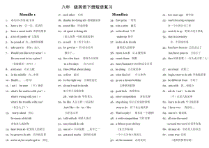 新外研版八年級下冊英語短語知識點總結(jié)