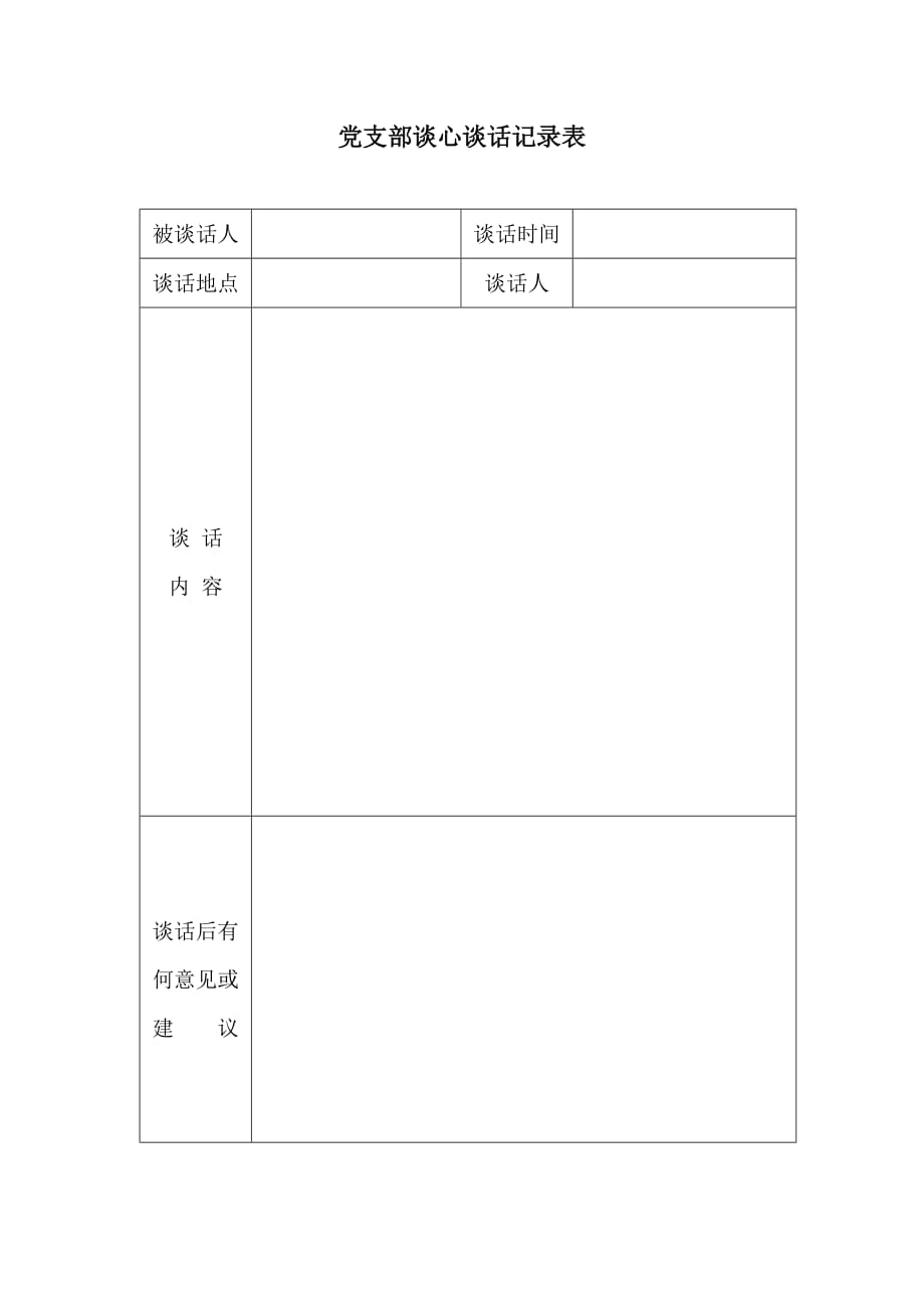 黨支部談心談話(huà)記錄表_第1頁(yè)