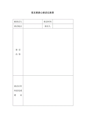 黨支部談心談話記錄表