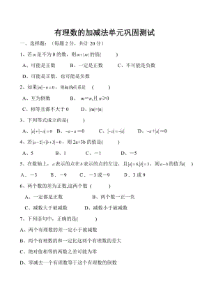 有理數(shù)的加減法-計(jì)算題練習(xí)-有理數(shù)加減計(jì)算