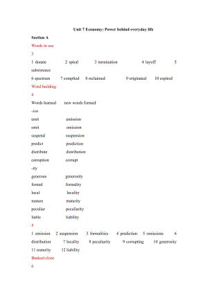 新視野大學(xué)英語(yǔ)讀寫3(第三版)Unit7-練習(xí)答案