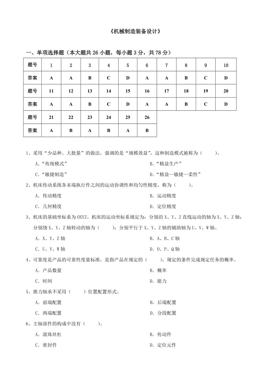 大工14秋《機(jī)械制造裝備設(shè)計(jì)》開卷考試期末復(fù)習(xí)題_第1頁