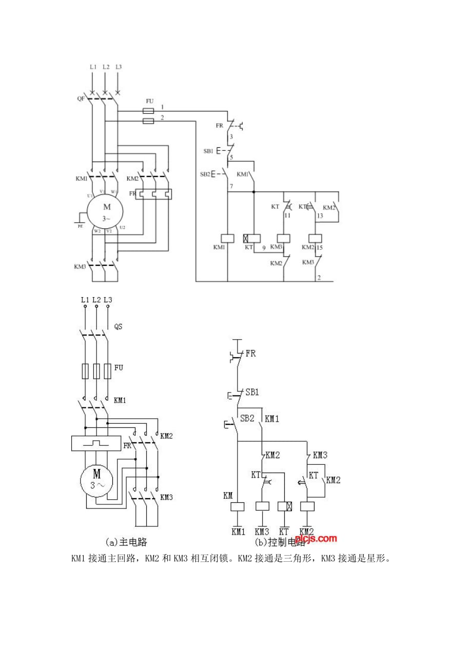 三相异步电动机的星形三角形降压启动控制电路_第1页