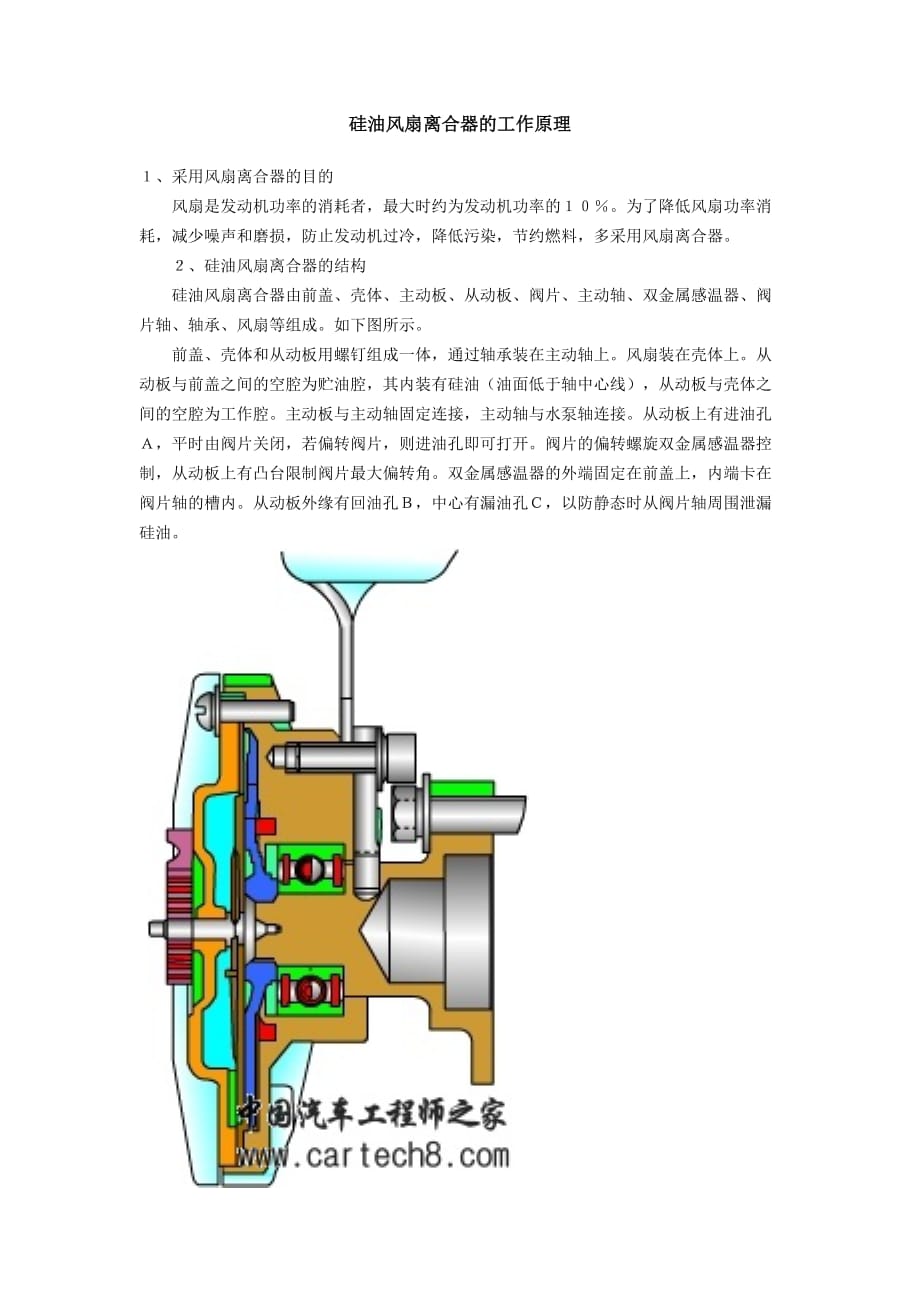 硅油風(fēng)扇離合器的工作原理_第1頁