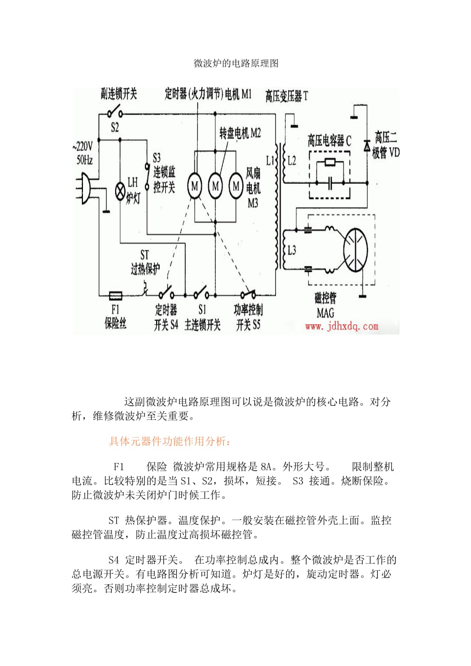 微波爐的電路原理圖_第1頁(yè)