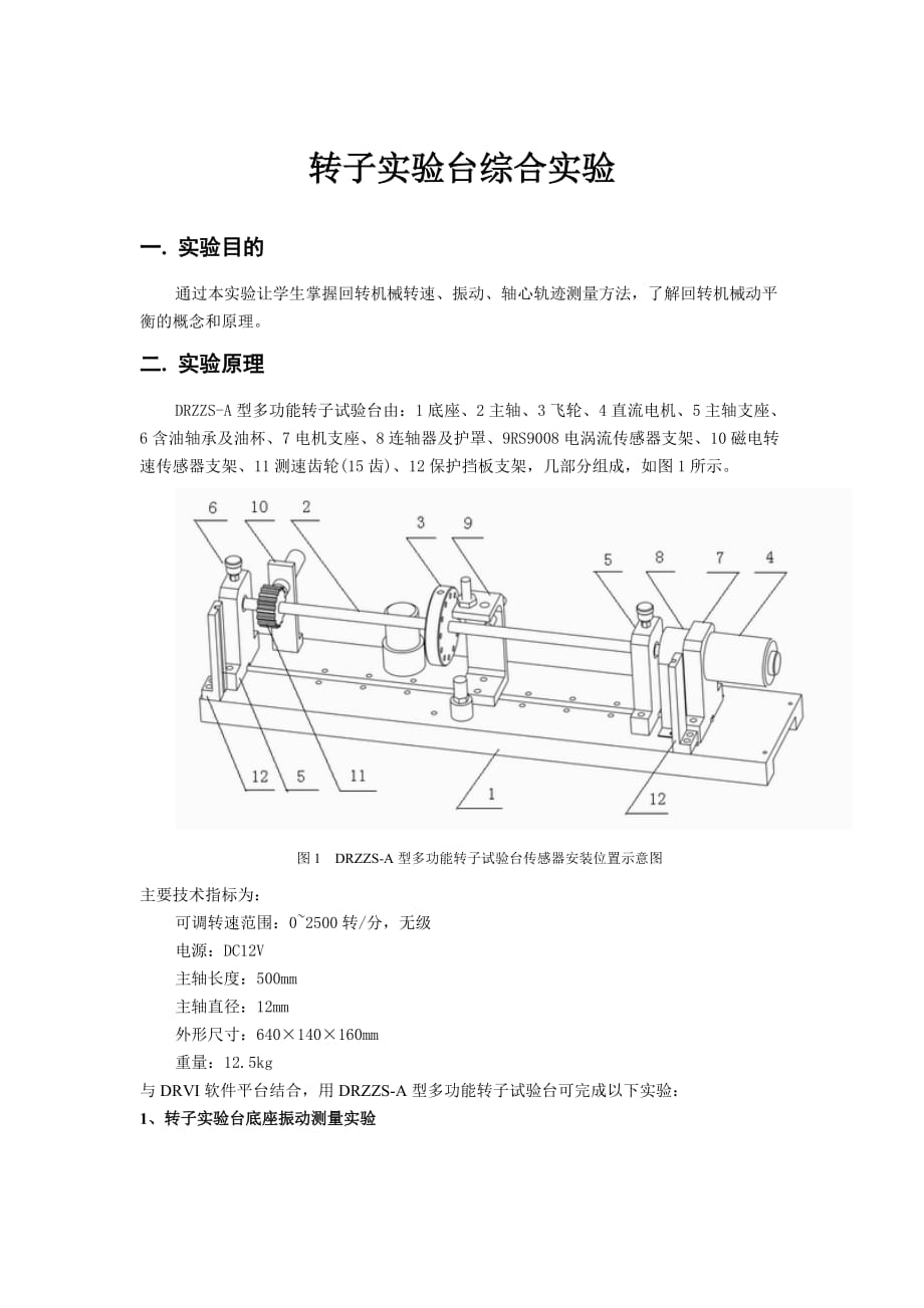 轉子實驗臺綜合實驗_第1頁