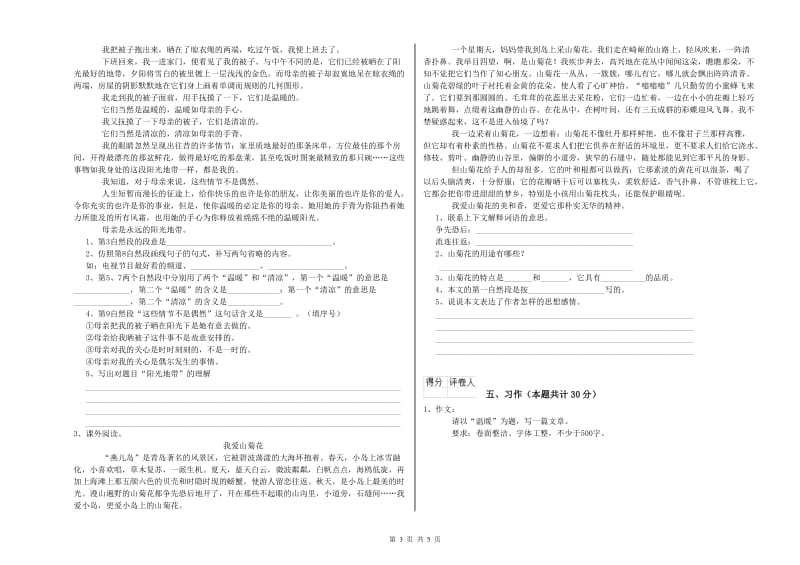 新人教版六年级语文下学期考前练习试题B卷 附答案.doc_第3页