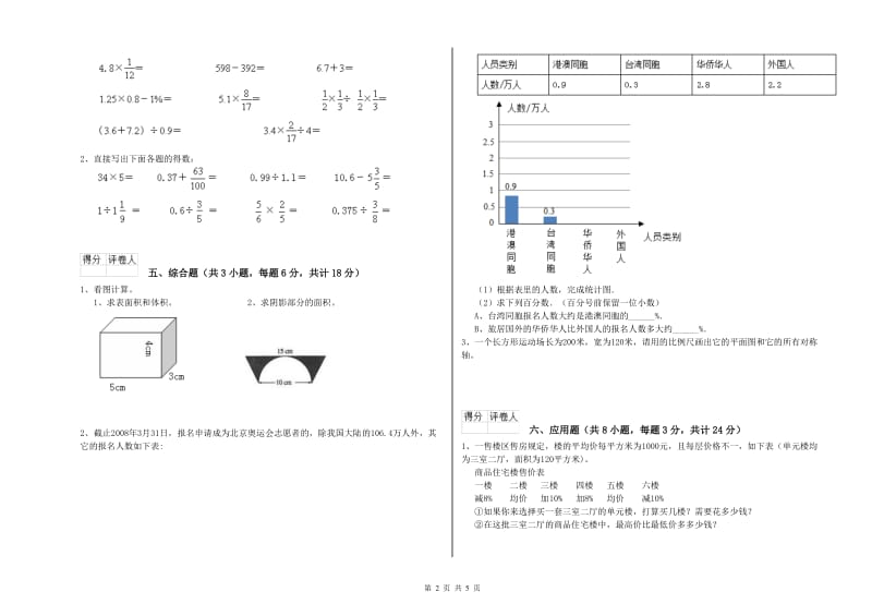 广东省2019年小升初数学过关检测试题A卷 附答案.doc_第2页