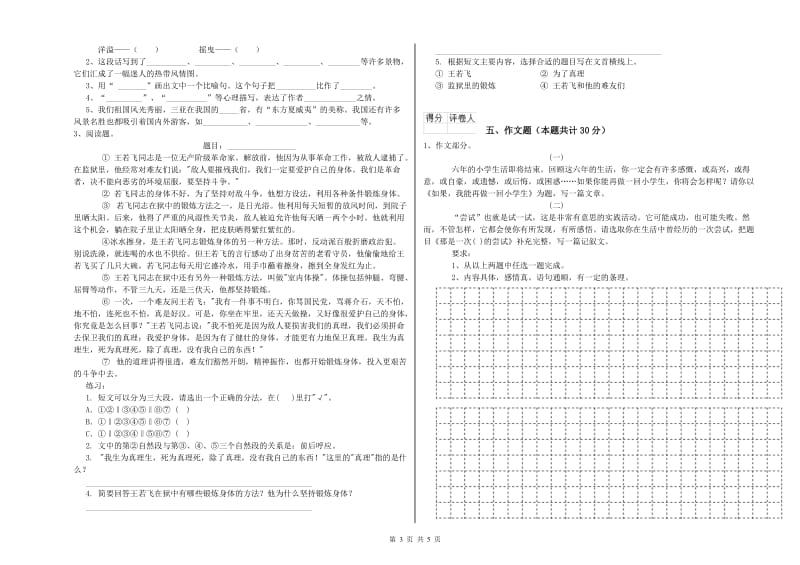 新余市重点小学小升初语文考前练习试题 附答案.doc_第3页