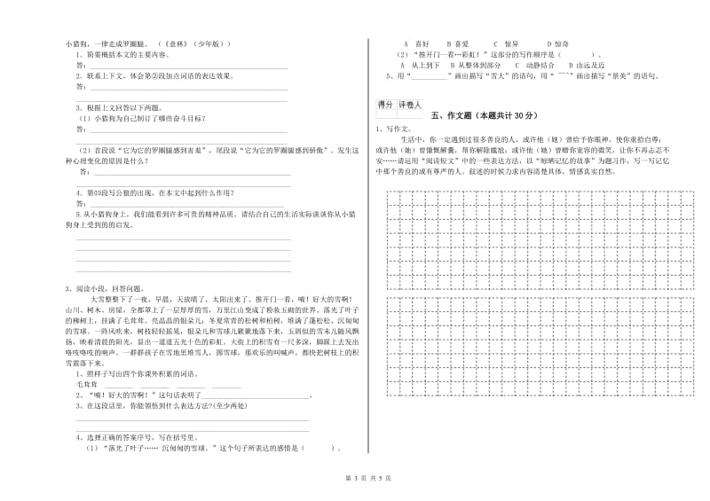 成都市重点小学小升初语文能力提升试卷 附解析.doc_第3页