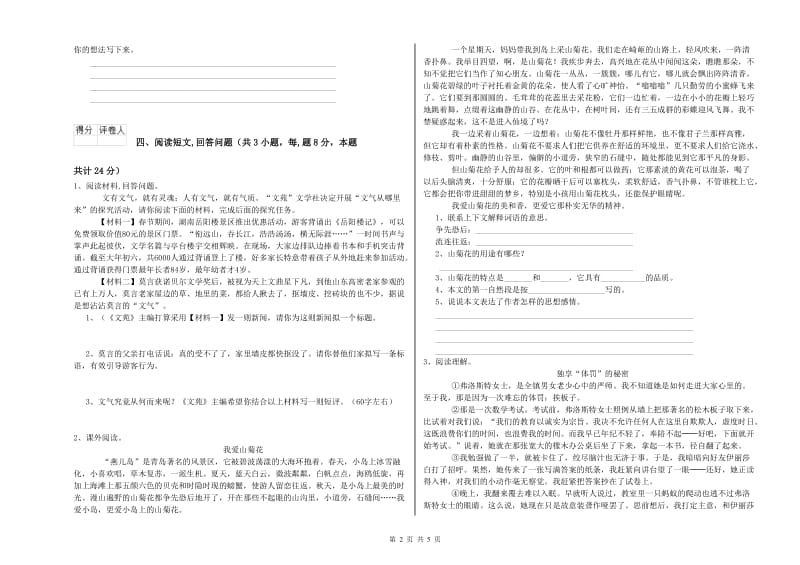 新乡市实验小学六年级语文【下册】过关检测试题 含答案.doc_第2页