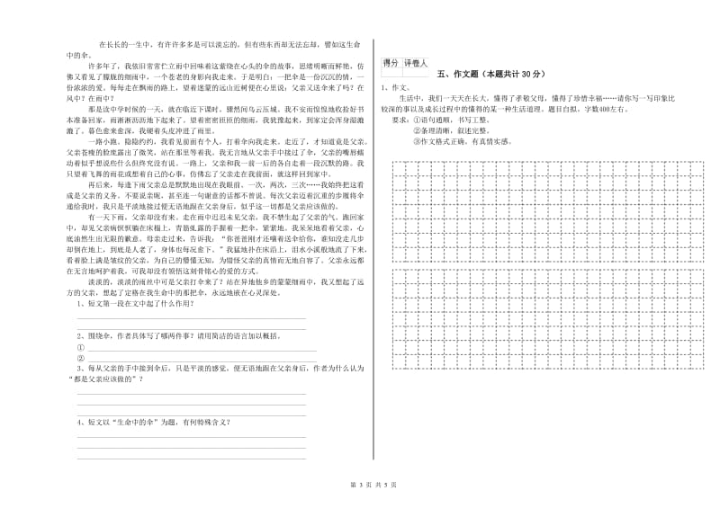 平顶山市重点小学小升初语文考前练习试题 含答案.doc_第3页